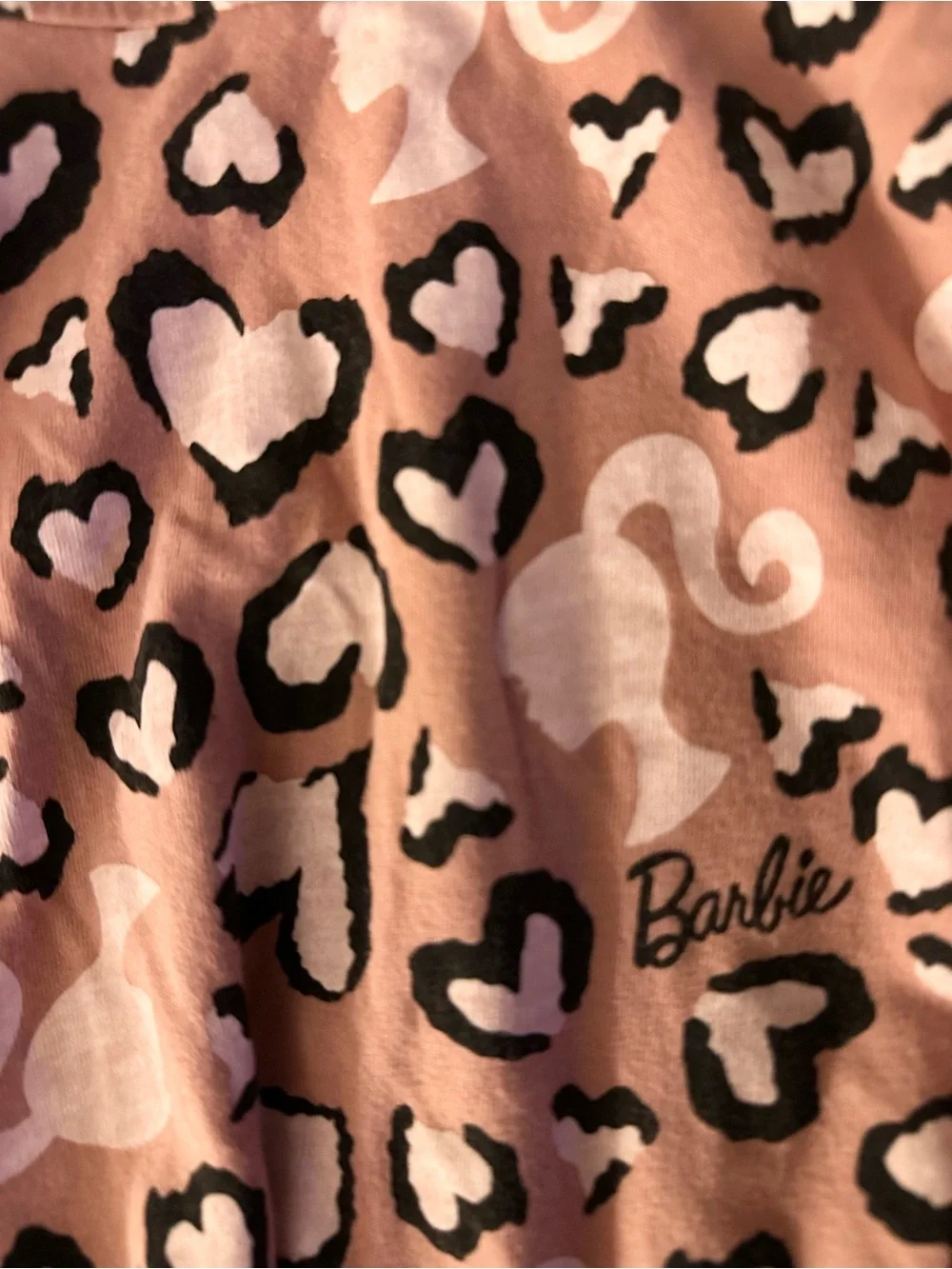 Barbie Pink Heart & Leopard Print Skater Dress